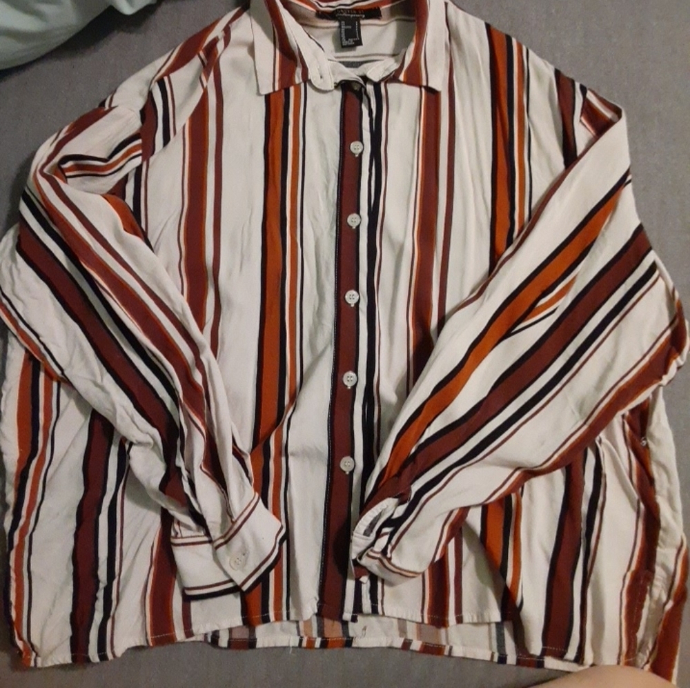 Striped button down long sleeve shirt